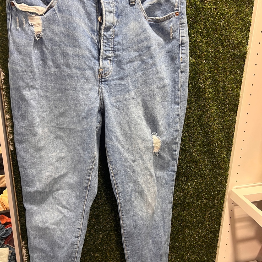 Old Navy Blue High Rise Jeans with Distressed Details